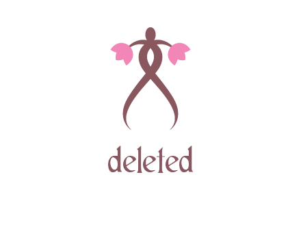 woman holding tulips logo